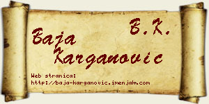 Baja Karganović vizit kartica